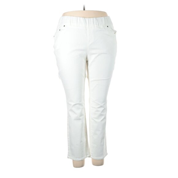 Comfort Waistband Jeans By Jessica London - size 22W Petite, new, white! - Picture 1 of 6